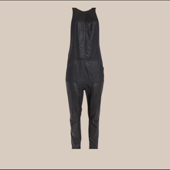 Alexander Wang leather / polyester jumpsuit